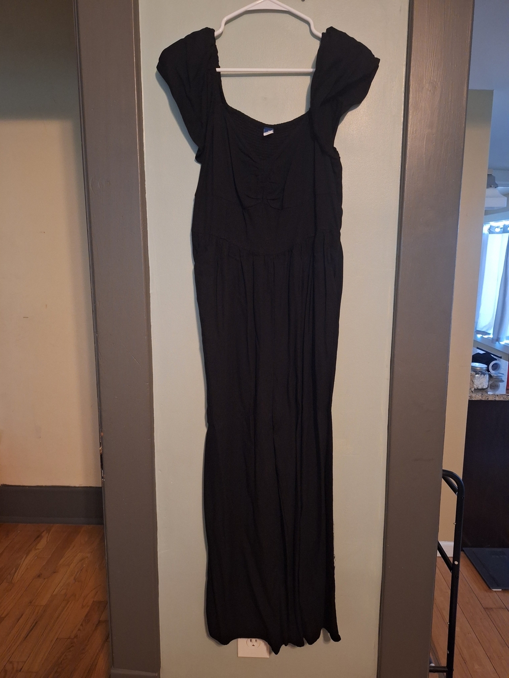 Old Navy Black Maxi Dress with Cap Sleeves